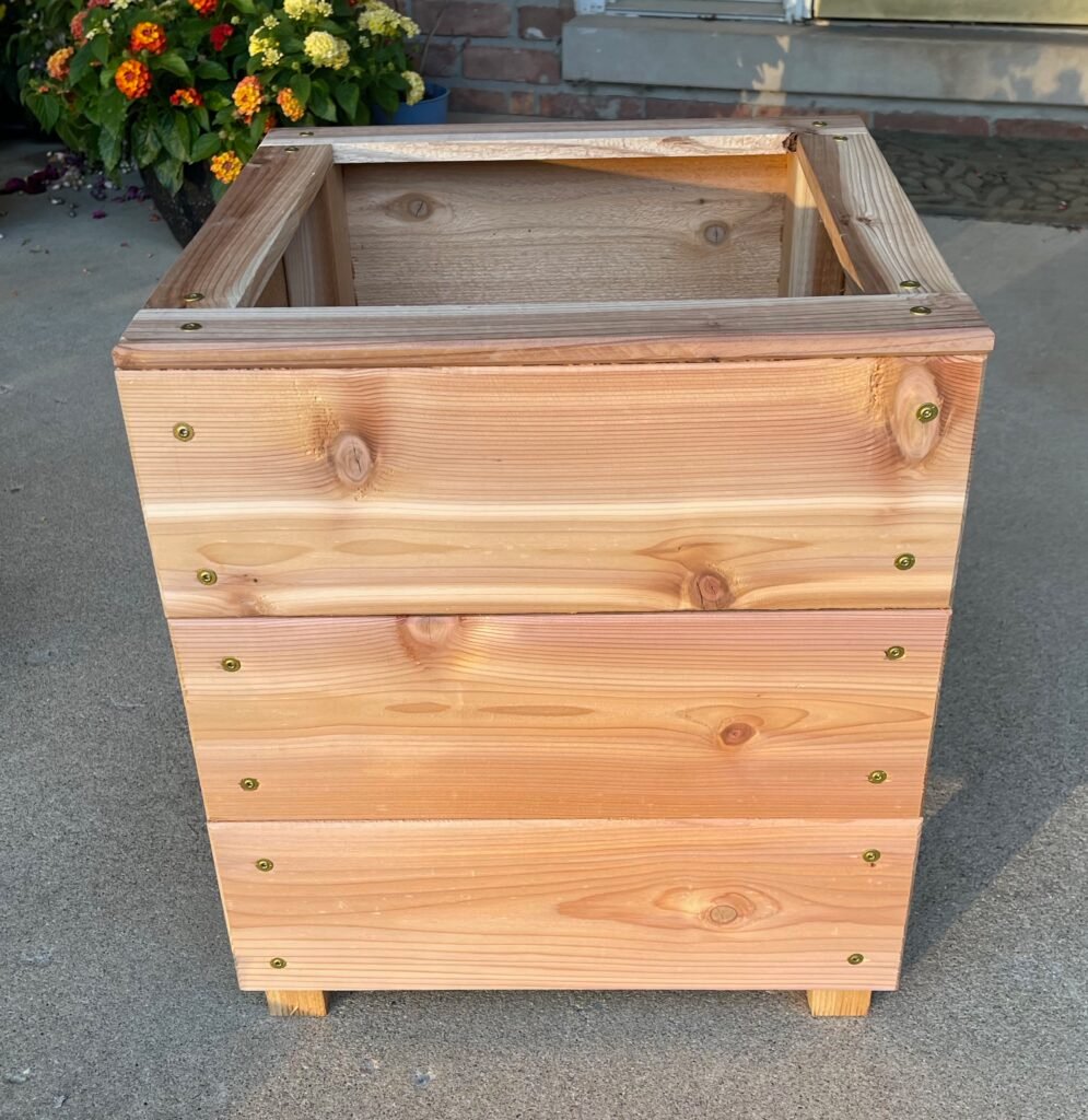 close-up of a Deck Box designed to hold a grow basket.